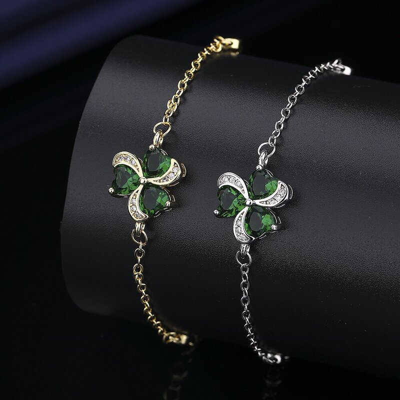 European and American Cross-border Geometric Clover Bracelet Wholesale Simple Niche Design Online Popular Friend Bracelet European and American Cross-border Geometric Clover Bracelet Wholesale Simple Niche Design Online Popular Friend Bracelet