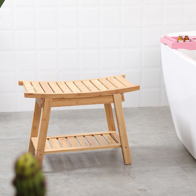 Non-Slip Thickeneded Bathroom Bench, Shoe Changing Stool, Bamboo Wood Extended Bamboo Bathroom Stool, Storage Stool, Bath Stool Non-Slip Thickeneded Bathroom Bench, Shoe Changing Stool, Bamboo Wood Extended Bamboo Bathroom Stool, Storage Stool, Bath Stool