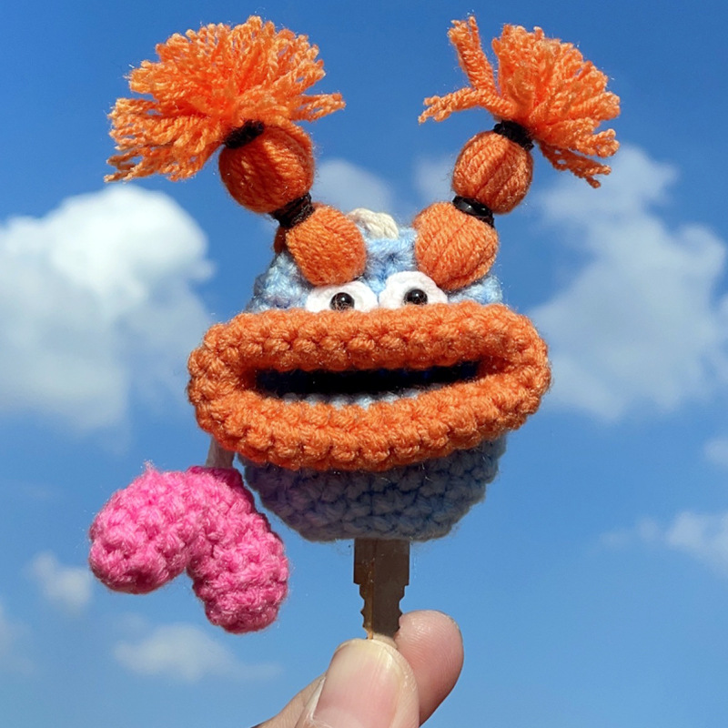 【미니】하늘색과 주황색 브레이드