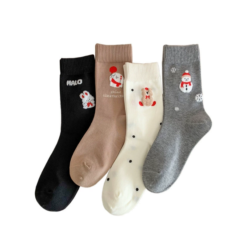 Японский мультяшный бархат demi-season knee socks, середина длины