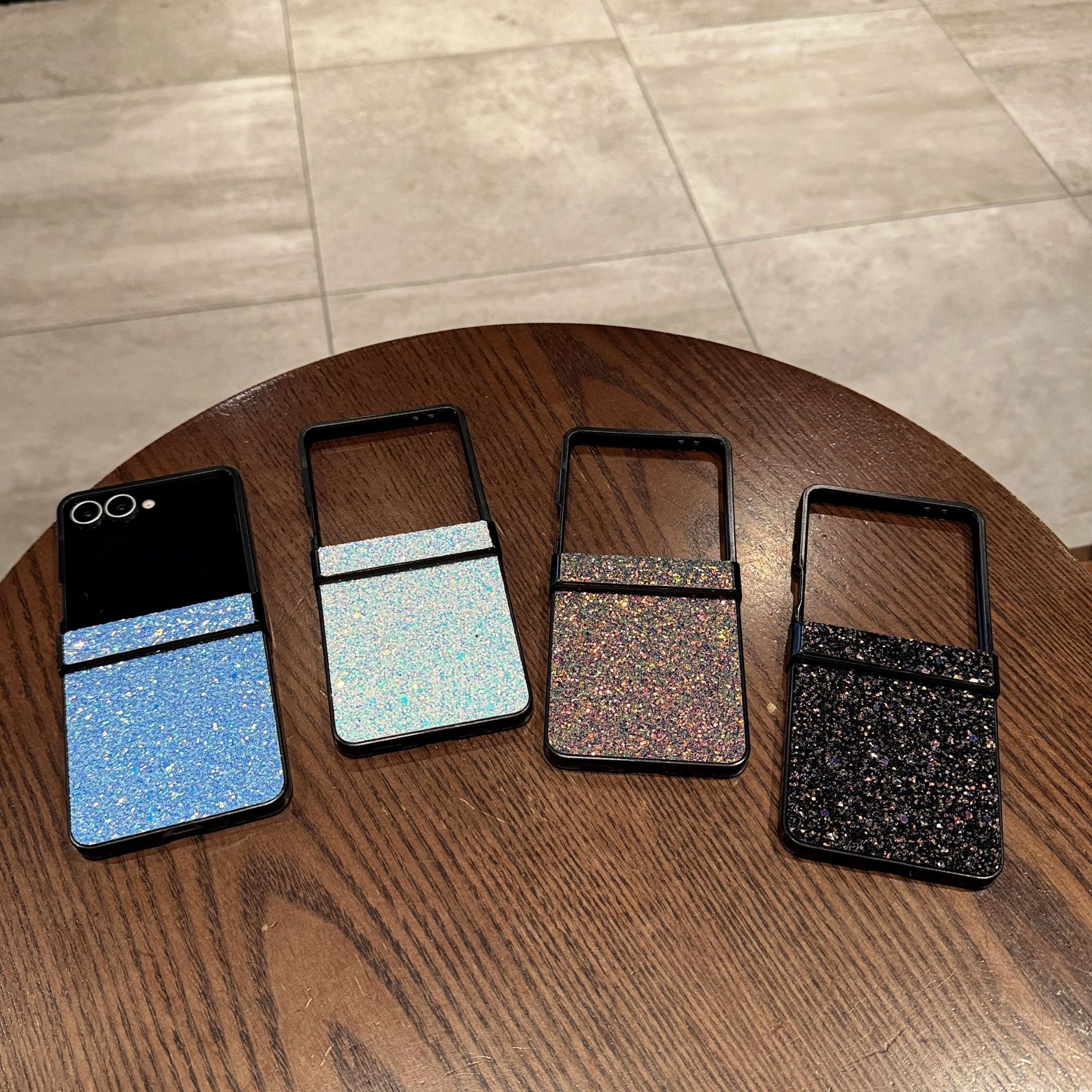 时尚折叠屏适用三星Z flip7手机壳带中轴Flip6炫彩闪钻防摔保护套