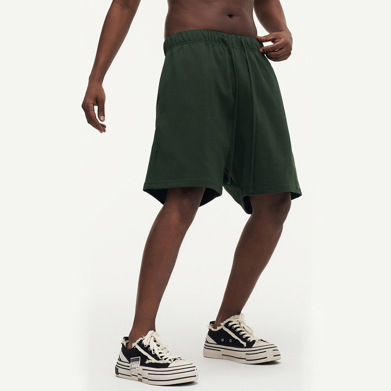 2024 pantalones cortos casuales de lazo de verano de hombre pantalones deportivos de fitness sueltos de color sólido para correr pantalones casuales simples