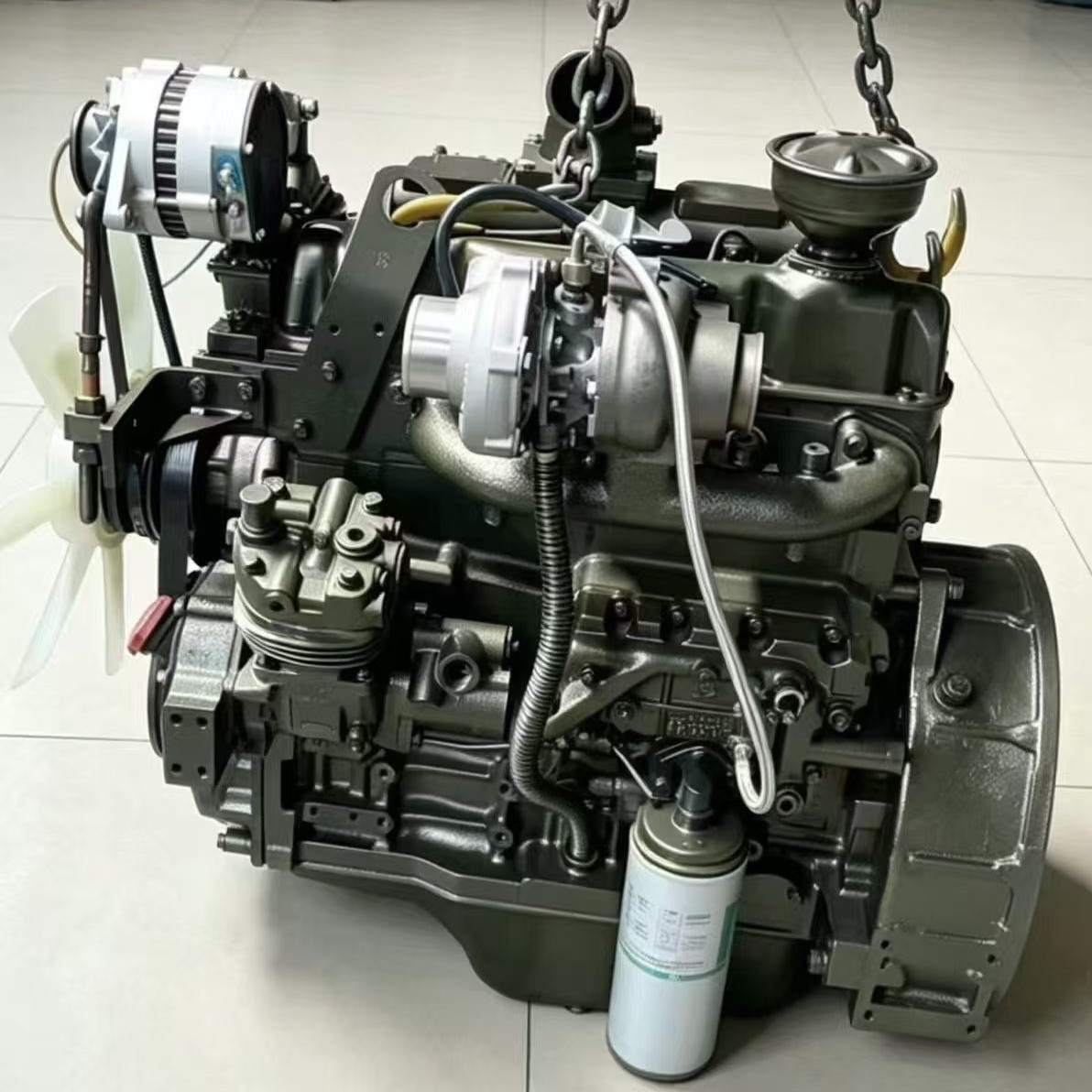 Refurbished Yuchai 4108 and 4110 engines for the Dajin Tengshi dump truck, available in 160, 140, 130, and 180 horsepower versions