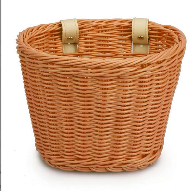 Suitable for electric vehicles, front-mounted storage bag, universal multifunctional storage bicycle basket, imitation rattan vintage storage tool (Electric car tail box) - brown-small-size-181412-default-item