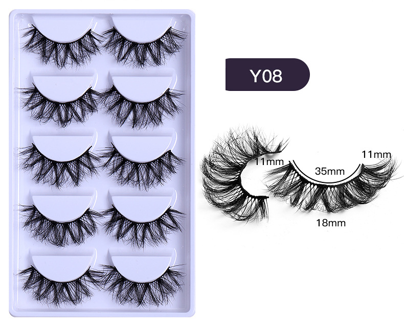 5 Pairs Of Short Natural Cross Multi-layer Thick Imitation Mink False Eyelashes display picture 8
