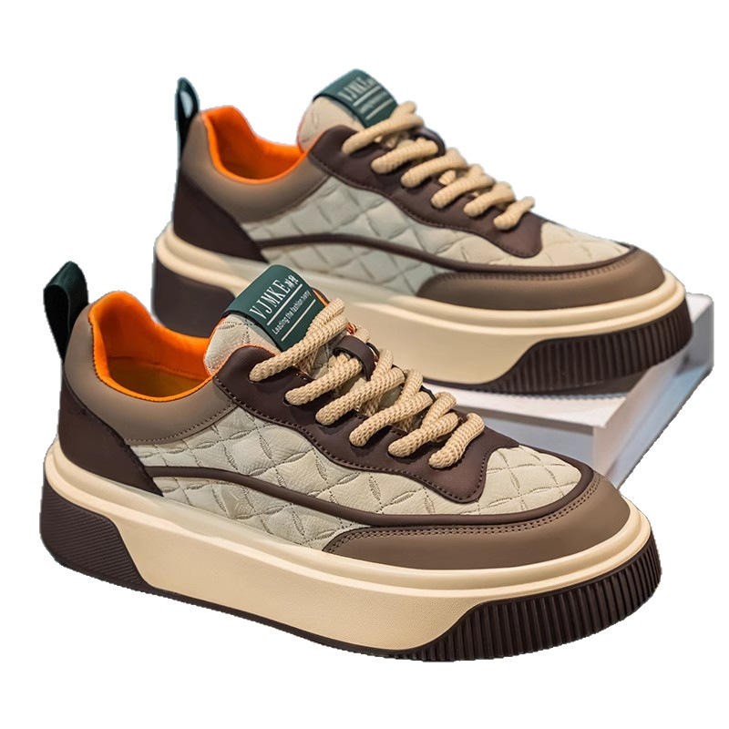 Europa estación zapatos de hombre 2025 primavera nueva red red de suela gruesa popular popularidad de moda moda deportiva casual zapatos de skate