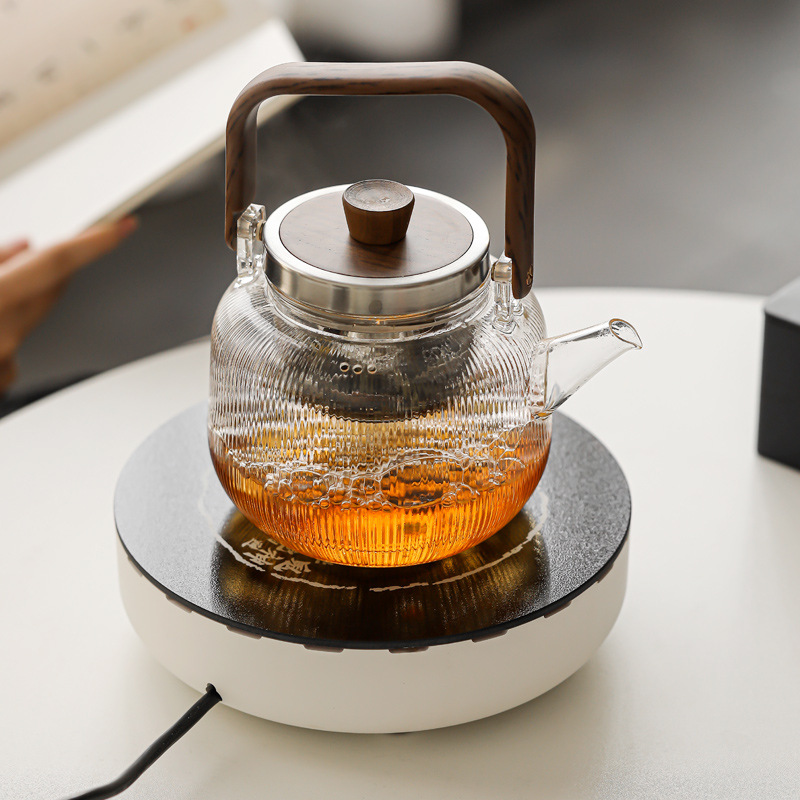 Set, tea for office, glass teapot