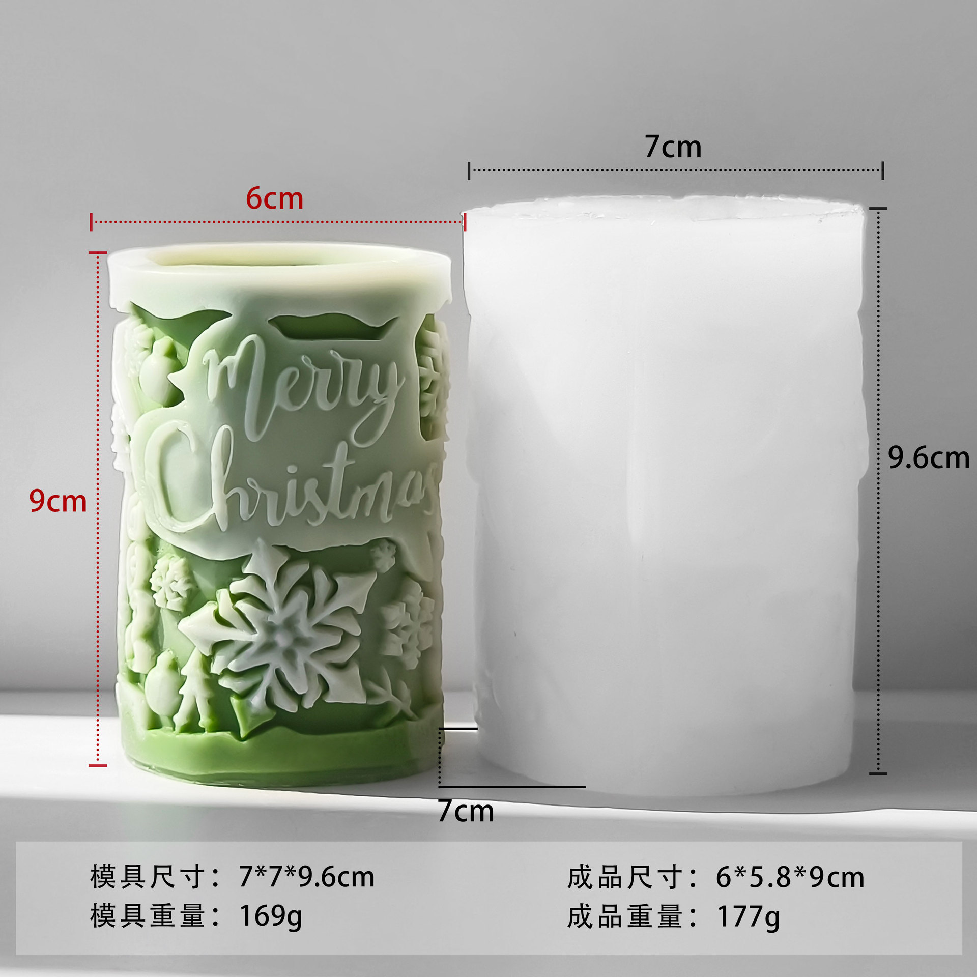 Navidad serie de relieve cilíndrico banana molde DIY árbol de Navidad alce expandir piedra molde de banda magnética