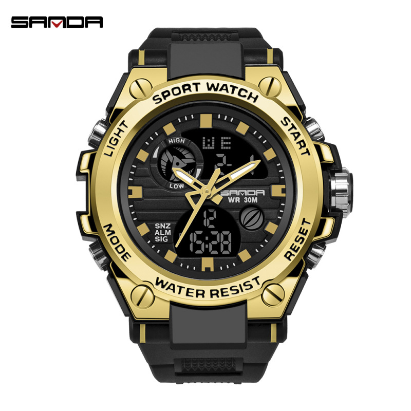 Reloj electrónico de los hombres personalizados de moda deportes al aire libre impermeable reloj luminoso LED multifuncional reloj de estudiante Masculino