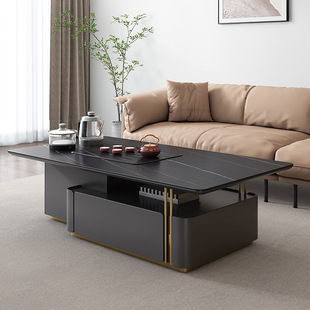 Light Luxury Kung Fu Coffee Table Rock Plate Modern Tea Table Integrated Italian High-end Office Tea Table suit Meeting Coffee Table
