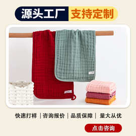 定制全棉洗脸巾纱布口水巾婴儿枕巾平纹细布拍嗝巾拍嗝布贴标跨境