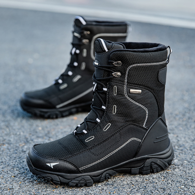 雪地靴男冬季保暖户外防水加绒中筒靴子抗寒靴防滑东北大码棉鞋男