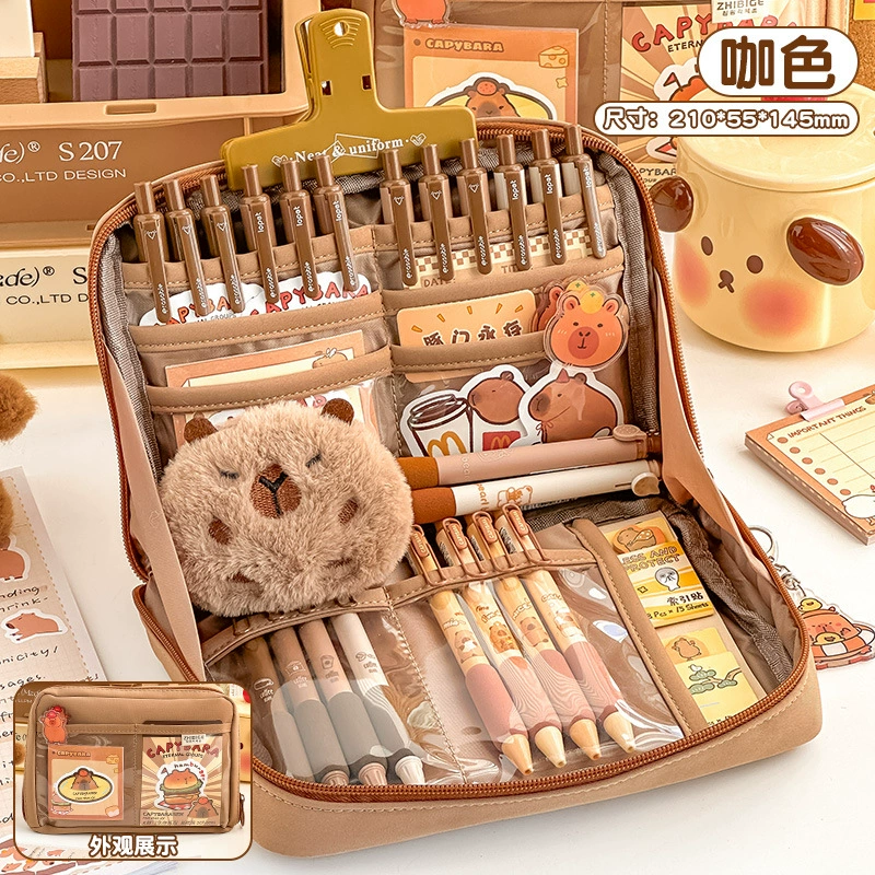 Pencil Case, Capacious 12-Layer Organizer, Panda Design, Large Capacity for School