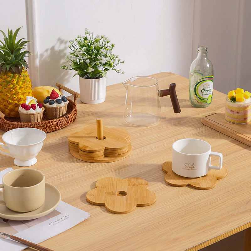 Almohadilla de aislamiento térmico de madera maciza Almohadilla para mesa de comedor a prueba de escaldaduras para el hogar Almohadilla para olla de arena redonda Almohadilla para cuenco Almohadilla para plato Almohadilla para plato Almohadilla antitérmica