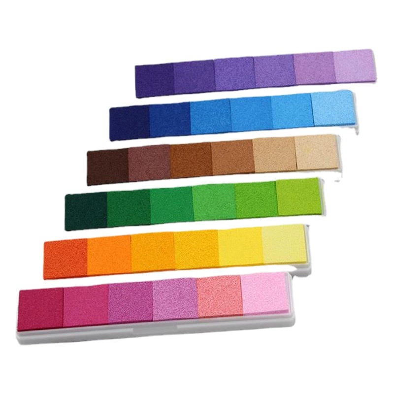 6 цветов длинная полоса градиент красочная маленькая подушечка детская Подушечка Для отпечатков пальцев цветная Подушечка Для отпечатков пальцев резиновый штамп для отпечатков пальцев DIY Подушечка для печати