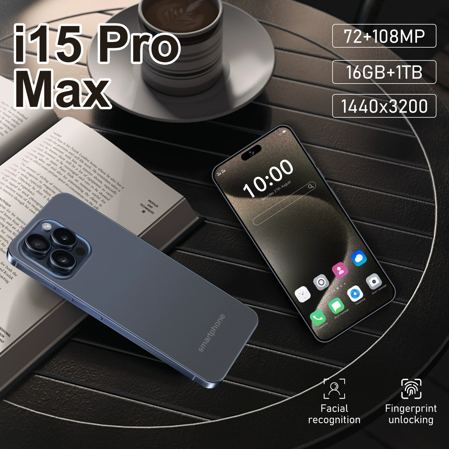Мобильный телефон Pro, смарт-часы, Intel Core i15, 15 Pro Max, 16 ГБ, 4G, широкоформатный экран