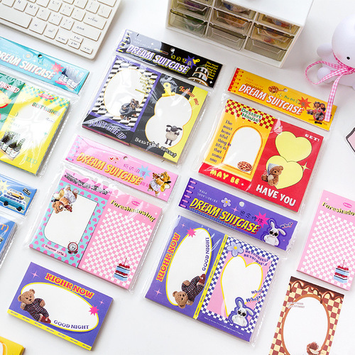 Message Dream Suitcase Notebook Korean style ins retro tearable message note note paper 160 sheets 6 styles