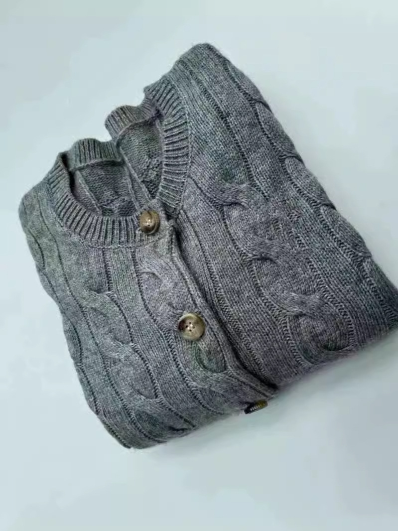 ラフ高品質スキャン可能な80% ウール20% カシミヤPLウールカーディガン