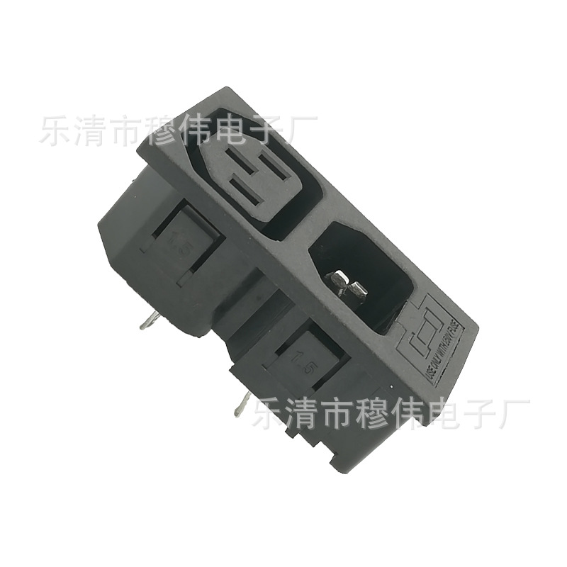 PDU机柜插座C13双联IEC電源插座 两联插座逆变器插座三合一AC-02A