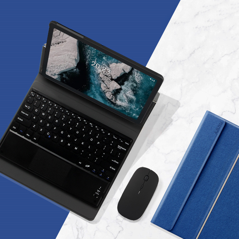 For Nokia T20 Tablet PC Keyboard Case Nokia T20 Touch Bluetooth Keyboard Hinge Leather Case