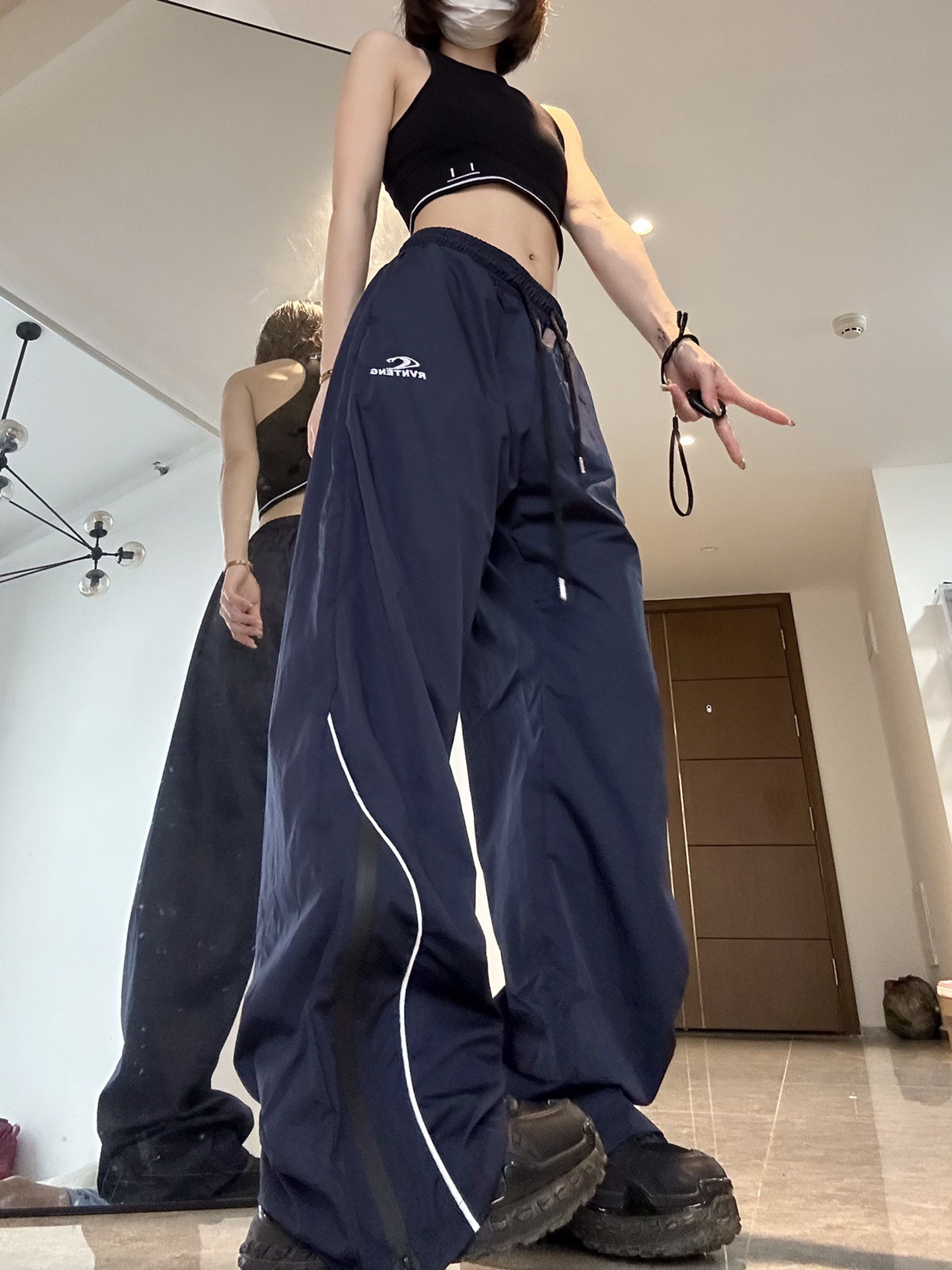 Title 10, Summer Mens and Womens Loose Striped Drawstri...