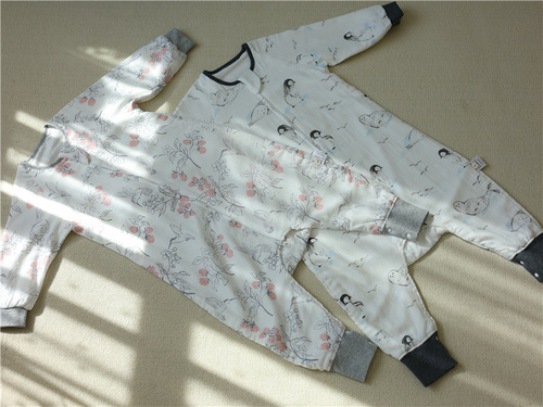  spring and autumn long-sleeved four-layer bamboo cotton gauze split-leg sleeping bag for infants and toddlers anti-kick quilt anti-jump baby onesie