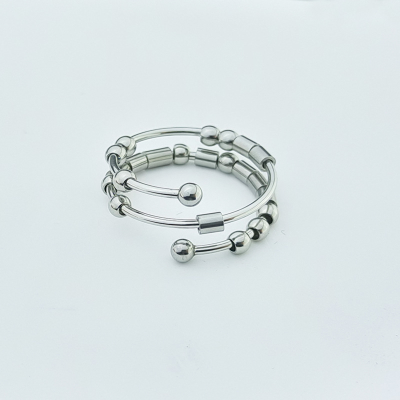 Simple Style Geometric Solid Color Stainless Steel Polishing Plating Open Rings display picture 4