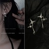 Earrings, retro brand silver needle from pearl, simple and elegant design, Korean style, silver 925 sample, internet celebrity