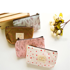 韓版碎花筆袋小清新休閒田園風碎花帆布學生筆袋方形文具袋鉛筆袋