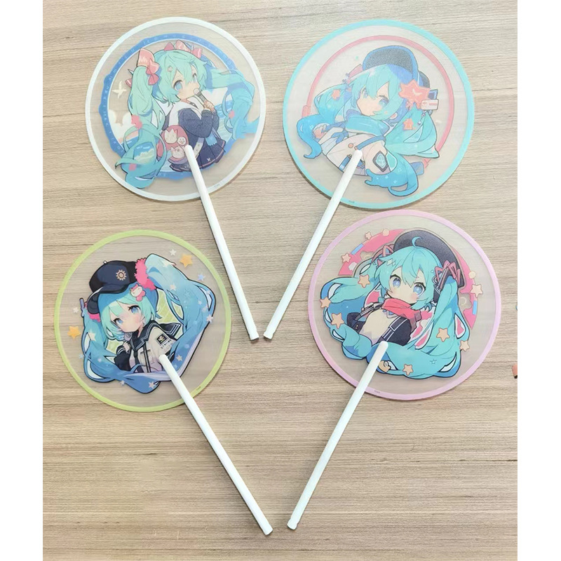 Long-handle PP round fan [Hatsune-Master Mixed]