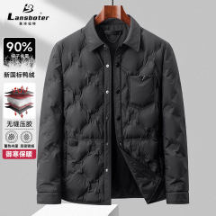 新国标90绒羽绒服男式衬衫领轻薄秋羽绒服男青年潮流简约羽绒外套
