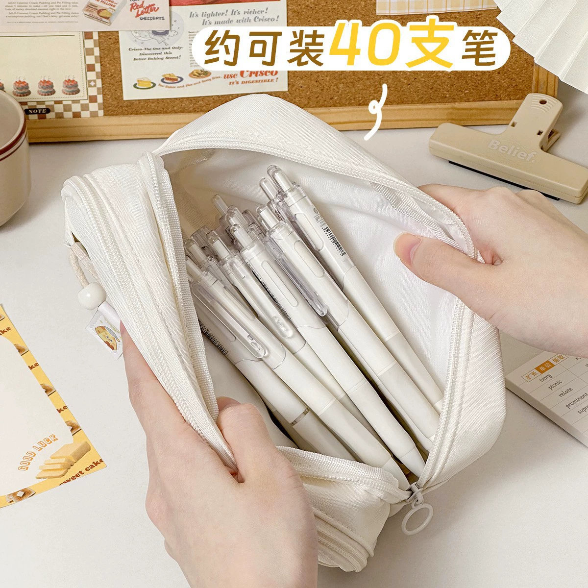 High quality capacious pencil case, cute set, for secondary school, new collection