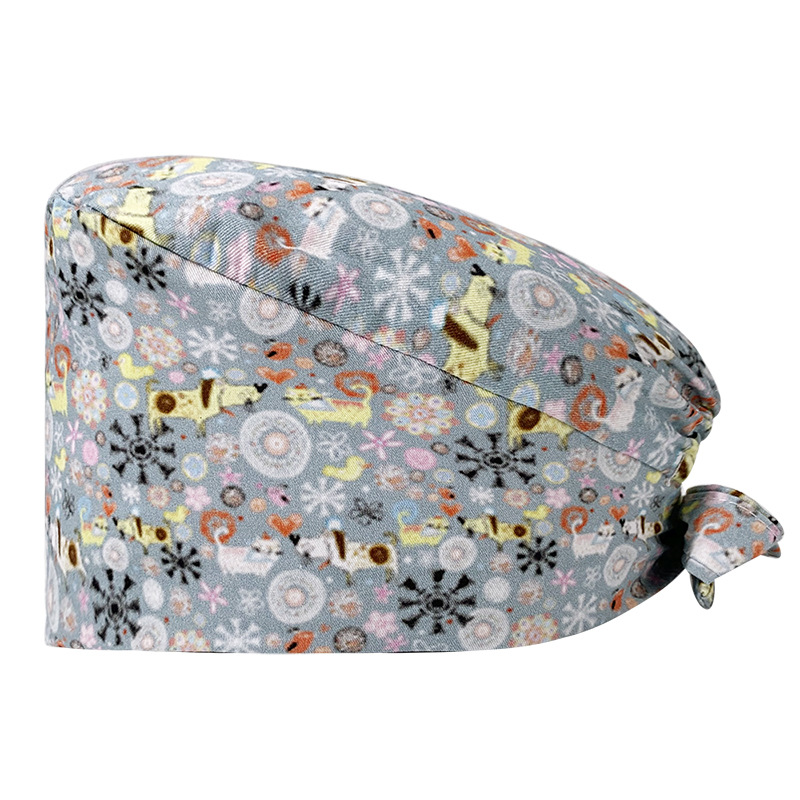 Venta caliente de Europa y América Mickey casquillo de la enfermera médico tapa de impresión de algodón puro sombrero de trabajo de exportación de comercio exterior en la acción al por mayor