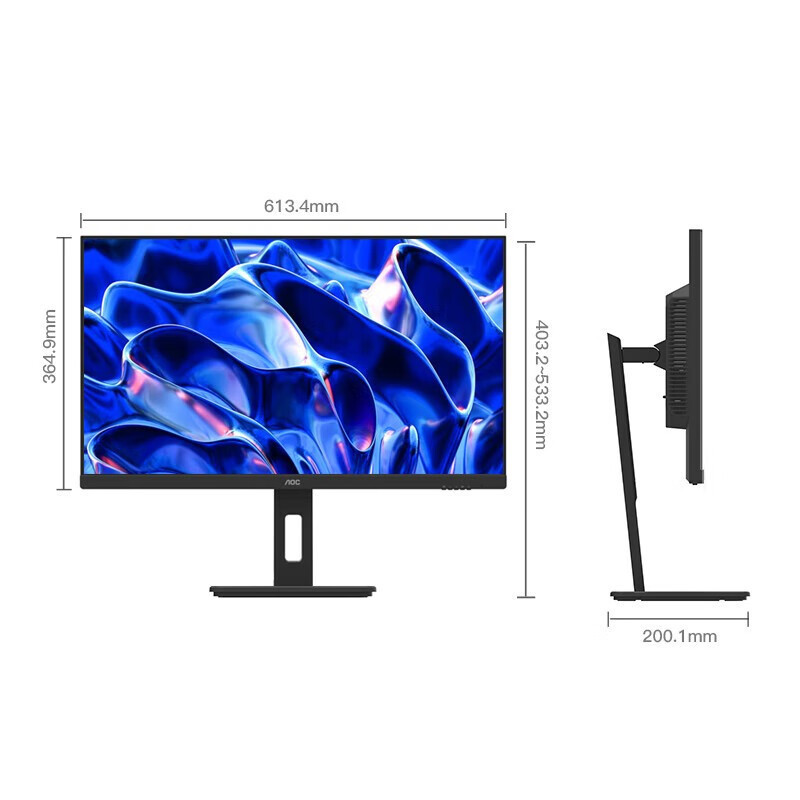 Aoc U27P10 27inch Monitor 4K High-Definition Ips Wide Viewing Angle Low Blue Light Non-Flash Screen Home Office