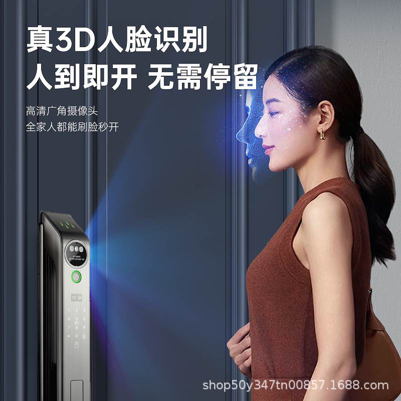 Graffiti transfronterizo Tuya cerradura inteligente cara visual cerradura de huella digital inteligente automática cerradura del hogar desbloqueo remoto de la aplicación