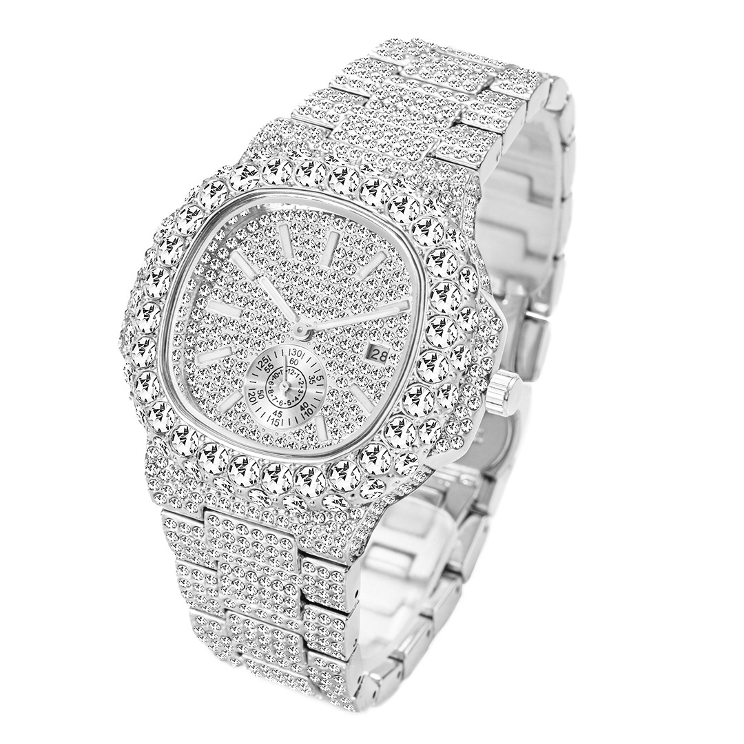 MISSFOX reloj transfronterizo popular Baida moda diamante completo hip hop estrellado luminoso cuarzo reloj de hombre