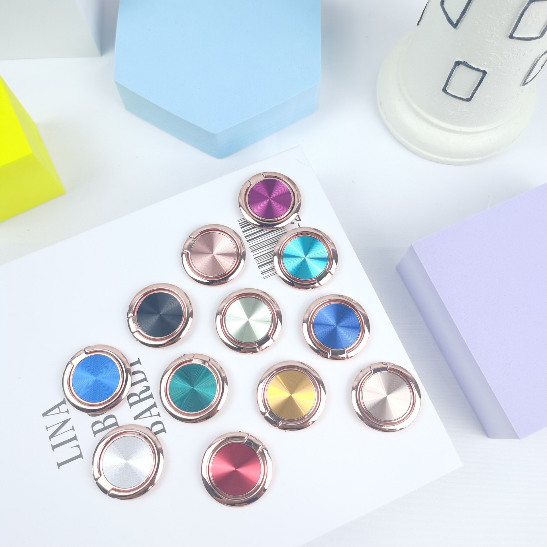 Creativo metal teléfono móvil soporte de aleación anillo redondo hebilla 180 grados anillo giratorio teléfono móvil soporte de regalo