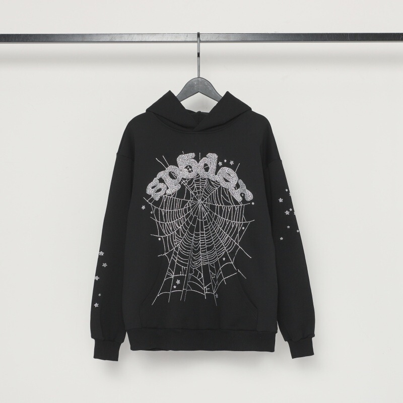 Cross-Border Hot-Selling Spider Rhinestone Sweatshirt, Spider Web Rhinestone Hoodie, Loose-Fitting Couple Style Trendy Top Cross-Border Hot-Selling Spider Rhinestone Sweatshirt, Spider Web Rhinestone Hoodie, Loose-Fitting Couple Style Trendy Top