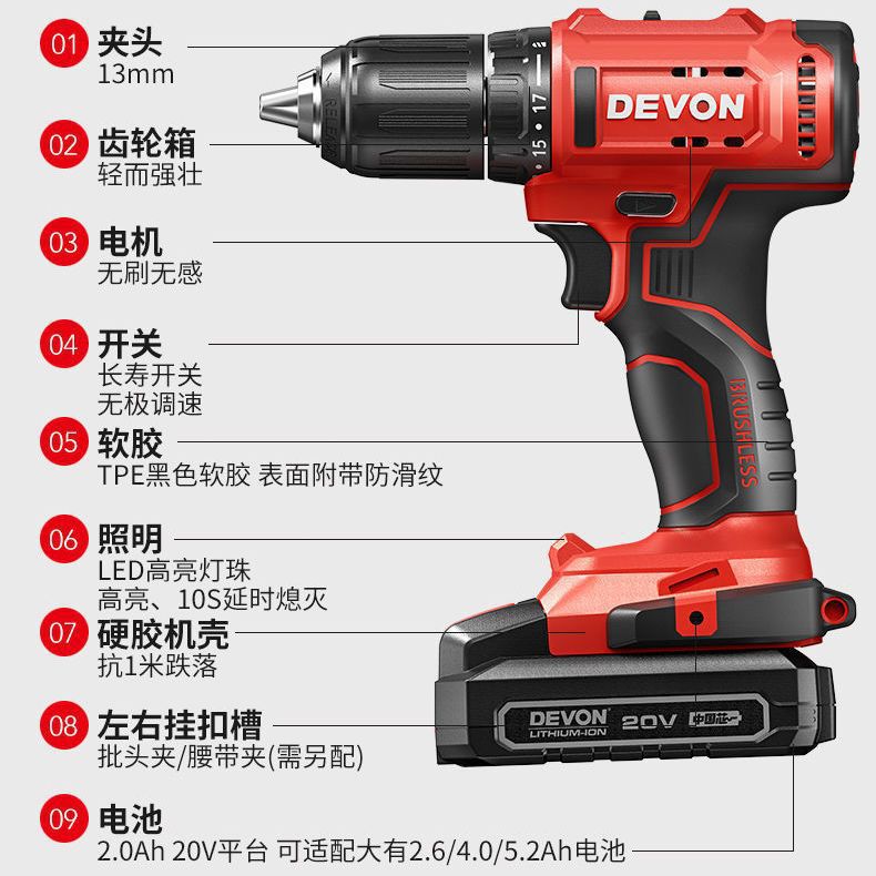 대형 리튬 배터리 브러시리스 핸드 전기 드릴 5210 충전 충격 드릴 5211 드라이버 기계 손 건 드릴 전기 드라이버