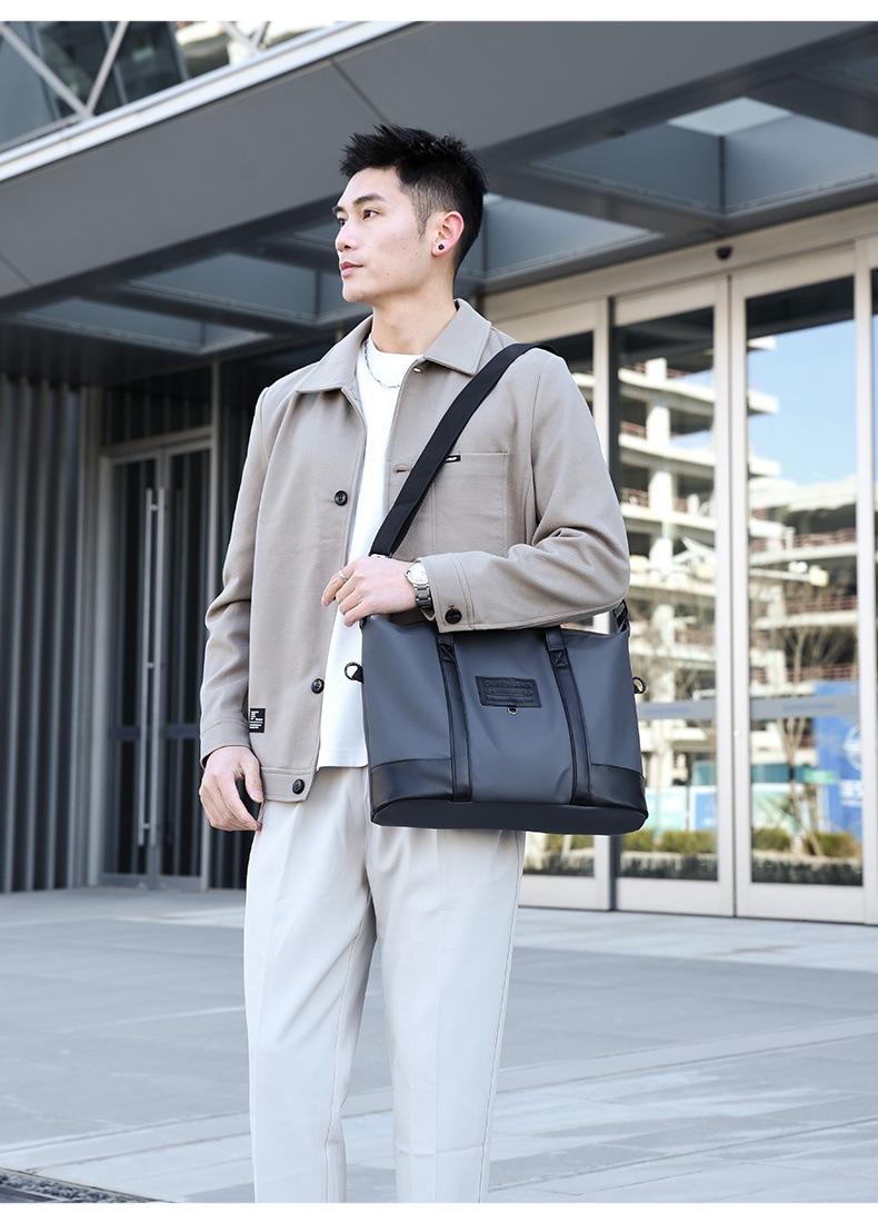 Men's business casual large-capacity travel bag, Korean-style fashionable handbag, lightweight crossbody bag, simple briefcase undefined