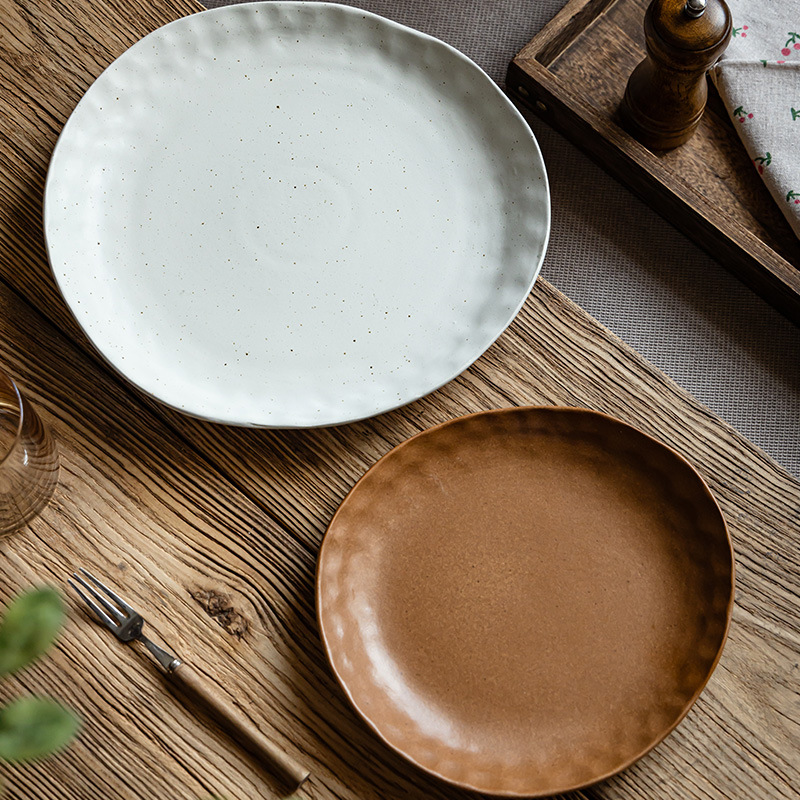 Platos de cerámica mate mate, platos de forma especial, platos de platos caseros, platos de pasta, platos de ensalada