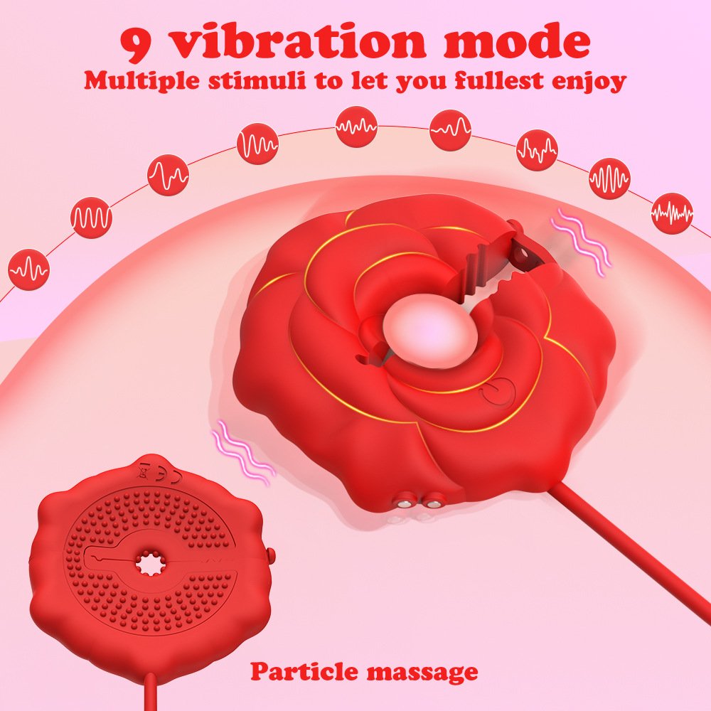 Pinze per capezzoli a rosa con vibratore giochi erotici_voghion.com