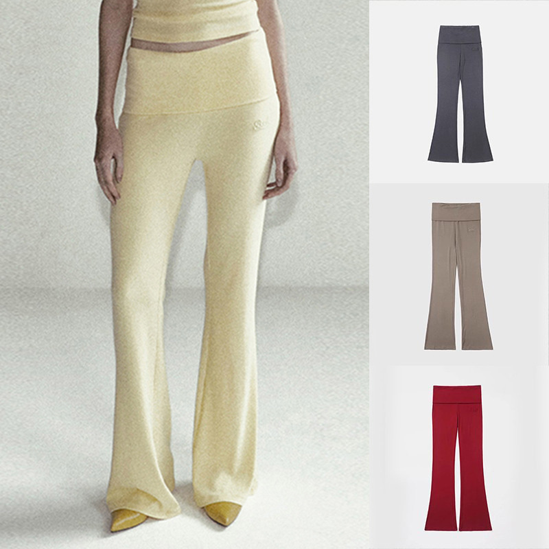 Korean Badblood Bcac Series American Sexy Sports Casual Pants Women's Niche Bell-Bottom Pants Foldableing Pants