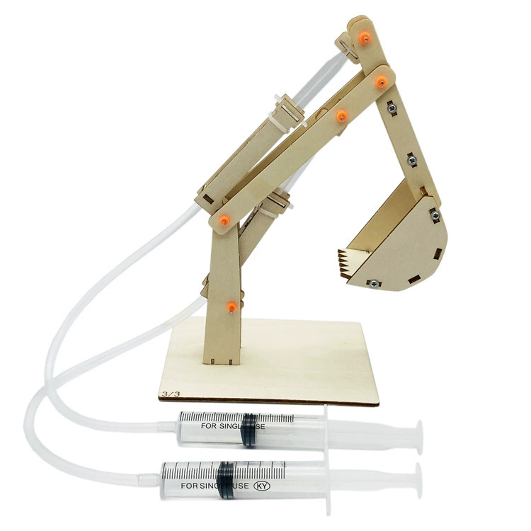 Stem, equipment for experiments for students, toy, hydraulic excavator, science and technology, physics, DIY