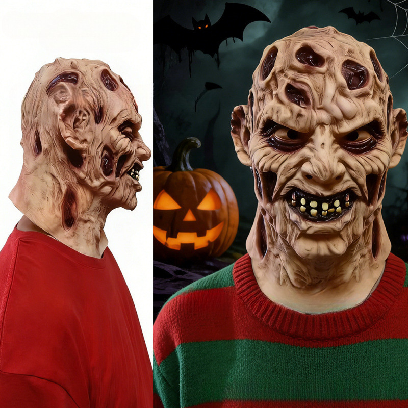 2026 Halloween Horror Freddy Mask Mortal Kombat Green Witch Mask Zombie Ghost Scream Mask Latex