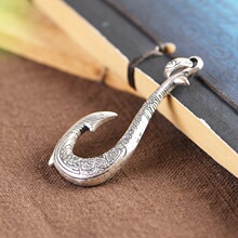 金鹿王 990足银吊坠 复古工艺 哑光浮雕花纹 泰银饰品批发 男坠子