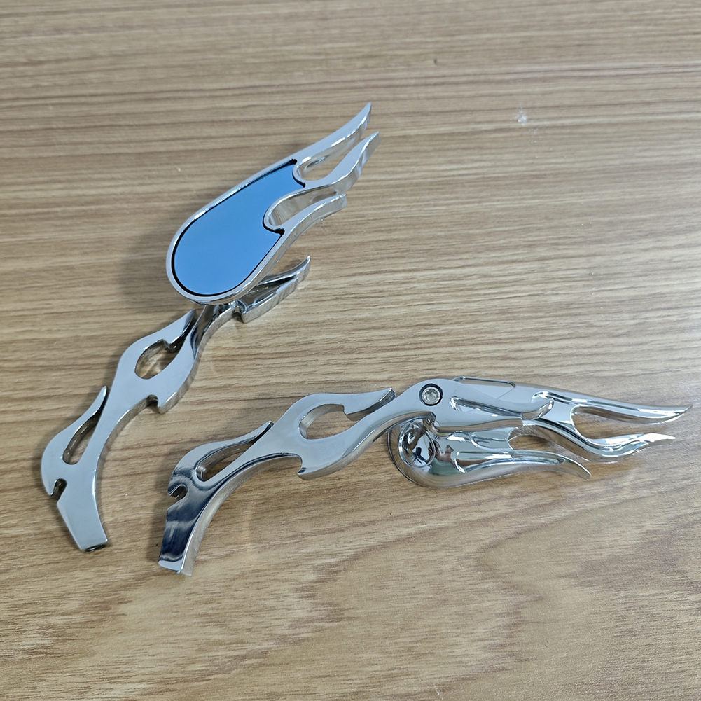 Universal model suitable for Harley Davidson Prince motorcycles, electric vehicle modified personalized flame retro rearview mirror