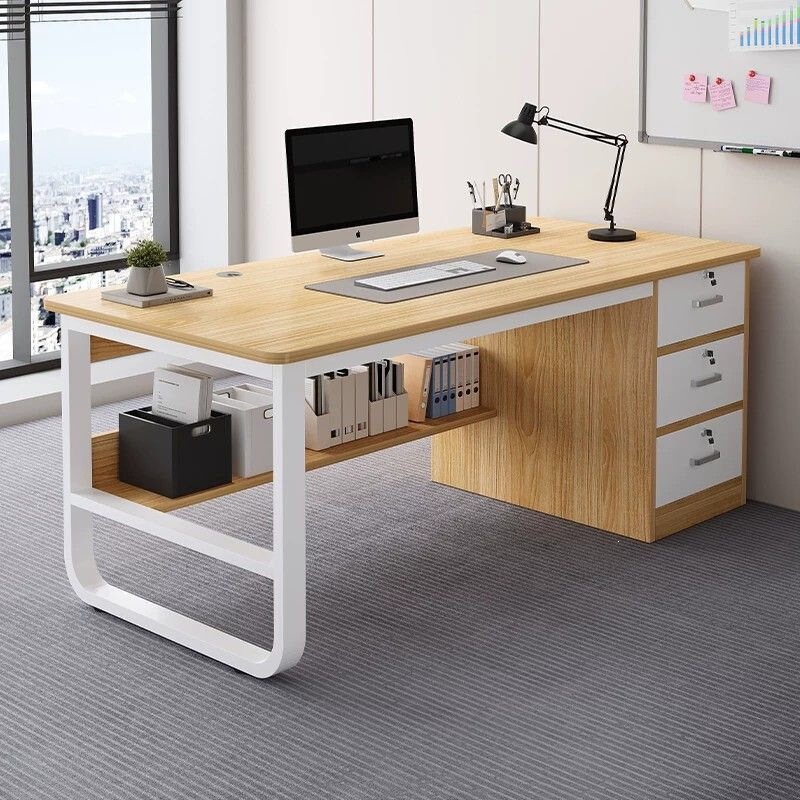 Modern minimalist style office desk, office table and chair set, staff workstation, rental house workbench, computer desk Modern minimalist style office desk, office table and chair set, staff workstation, rental house workbench, computer desk