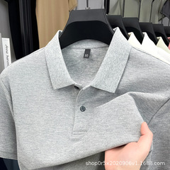 2025夏の新型襟付き半袖tシャツ男性ビジネスカジュアル純綿poloシャツ