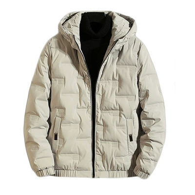 Trend short men's down jacket with hood, Korean style, plus size